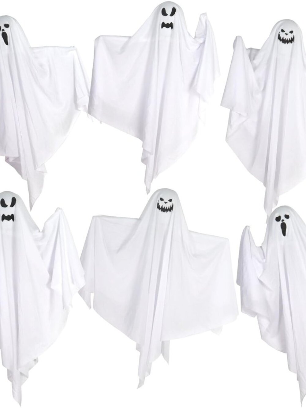 6 Pack Halloween Hanging Tree Ghosts, 27.6 Inch Flying Ghost Decorations
